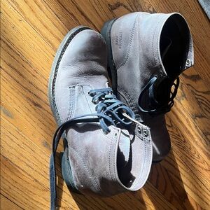 Men's Gray Leather Boots